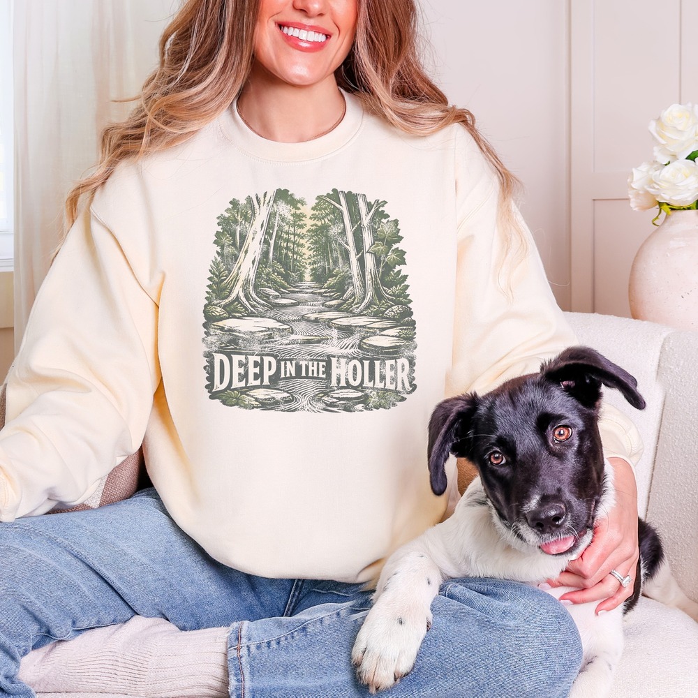 Deep in the Holler Creek Winding Through Forest Sweatshirt